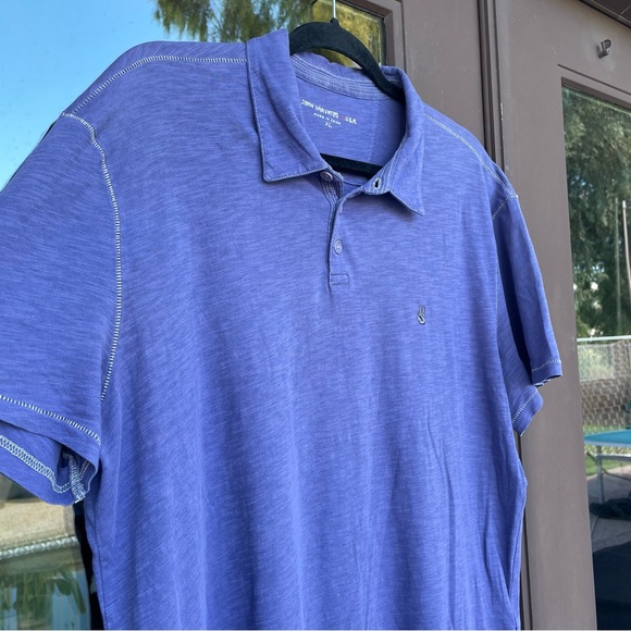 John Varvatos ⭐️ USA Purple Cotton Peace Polo XL - Picture 7 of 11